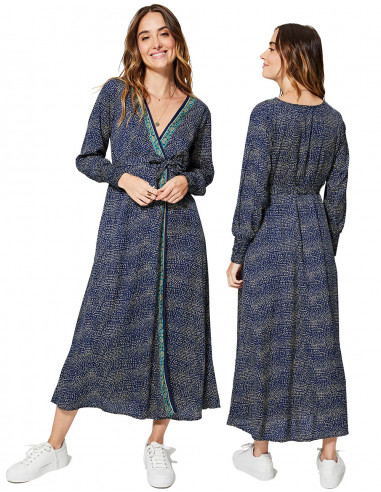 MCMAXI0046A - Vestido Wrap Azul