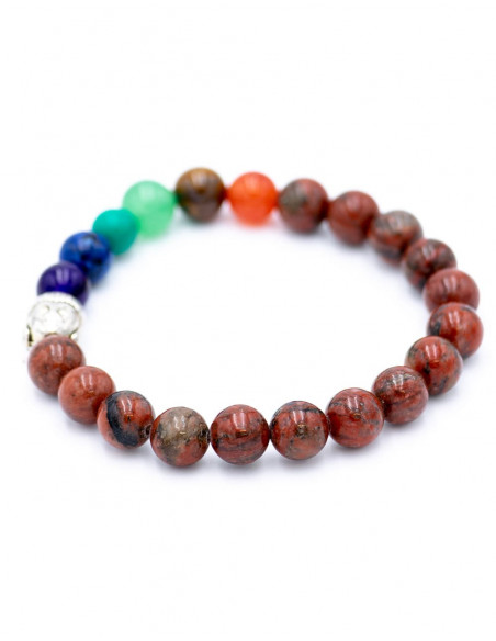 SPU0020J - Bracelet Pierres Jaspe Rouge