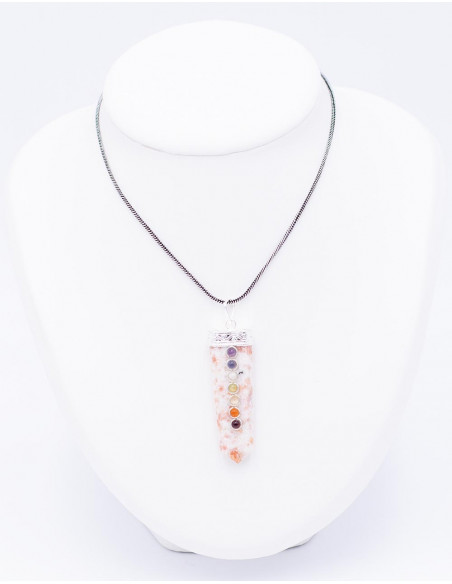 SDJ0003S - Obelisk Pendant with 7 Chakras