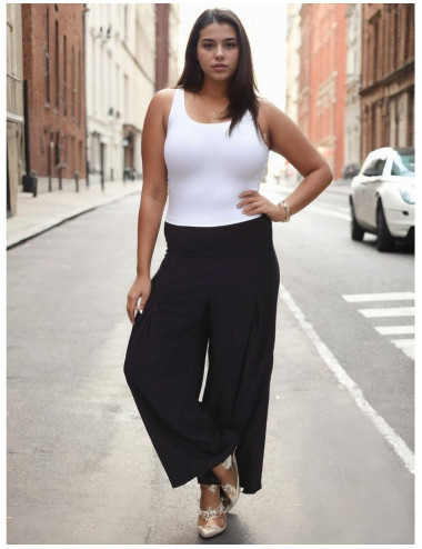 PAP1012 - Plus size straight leg pant in 100% rayon with... 2