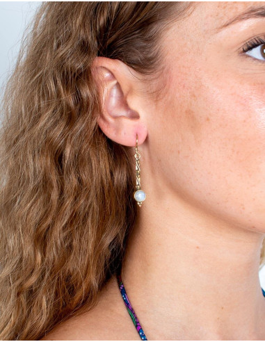SPE0067 - Gold-plated earrings with handmade...