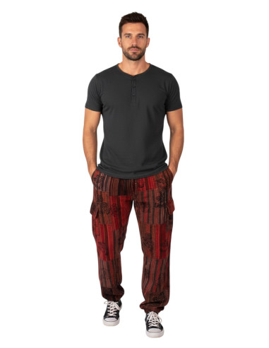 HPA0007 - Pantalon hippie unisexe à patchwork...