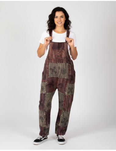 MMN1003 - Macacão unissex patchwork estilo boho feito à mão 2