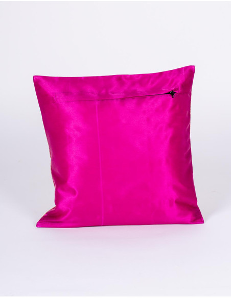 RCJ0034R - Capa de almofada rosa vibrante com pássaros e motivos ornamentais Kimago
