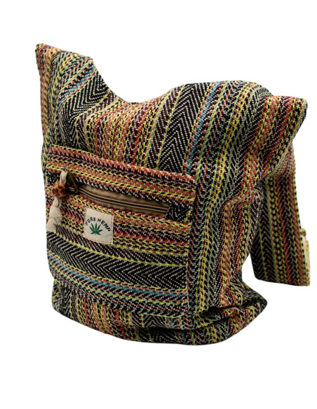 BBA2001 - Bolsa de Ombro Grande Kimago em Cânhamo, Estilo Étnico Indiano