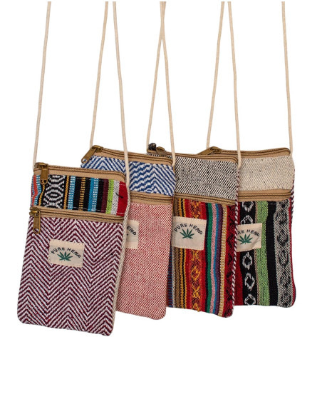 BBA0027 – Handgefertigte Hanf-Handytasche aus Indien Kimago