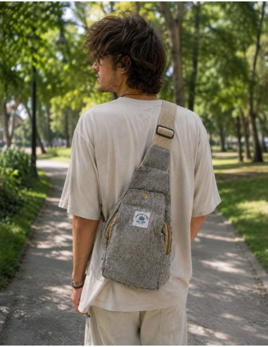 BMH00272 - Zaino triangolare unisex in canapa...