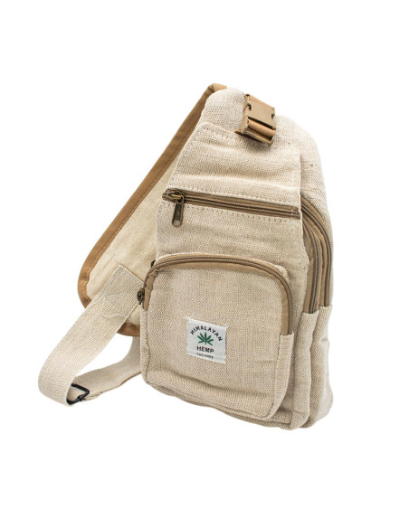 BMH0029 - Sac à dos triangulaire multipoches en chanvre naturel Kimago