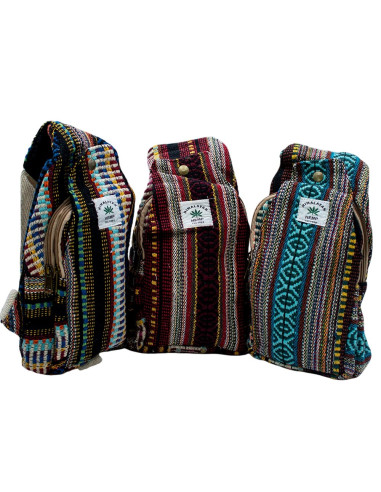 BMH0005 - Mochila triangular unissex de cânhamo...