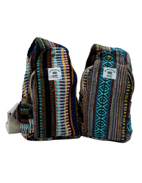 BMH0005 - Zaino triangolare unisex multicolore in canapa Kimago India