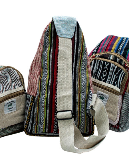 BMH0030 - Sac à dos triangulaire unisexe en chanvre multicolore India Kimago