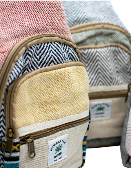 BMH0030 - Sac à dos triangulaire unisexe en chanvre multicolore India Kimago