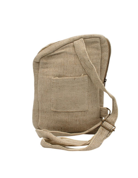 BMH0031 - Mochila assimétrica unissex de cânhamo natural India Kimago
