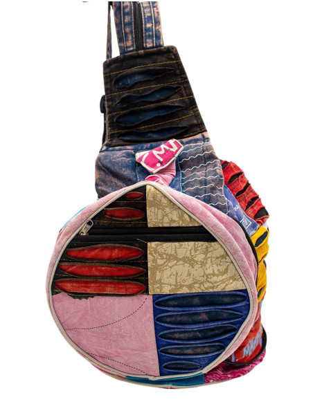 BMH0026 - Sac à dos guitare patchwork bohème en coton indien Kimago