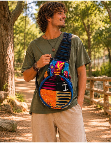 BMH0026 - Sac à dos guitare patchwork bohème en...